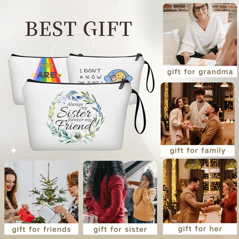 Sister Birthday Gift - Fun Makeup Bag for Women