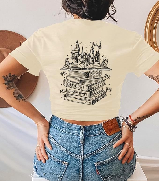 Women's Wizard Costume T-Shirt - Flourish and Blotts Design