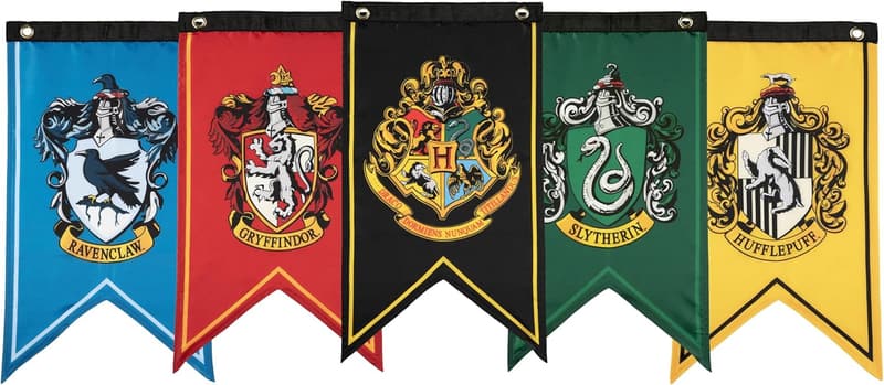 Harry Potter Birthday House Flag Set - 5 Polyester Banners