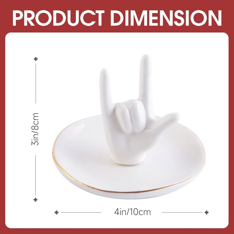 Valentine's Day Ceramic Ring Holder - 