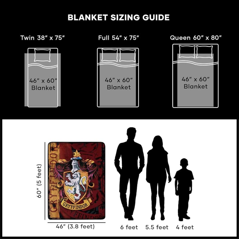 Harry Potter Lightweight Micro Raschel Throw Blanket 46