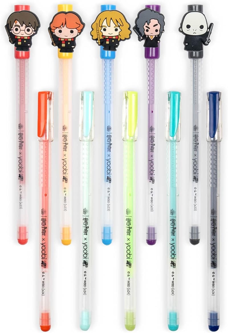 Harry Potter Gel Pens Set – 10 Colors with Reusable Charms