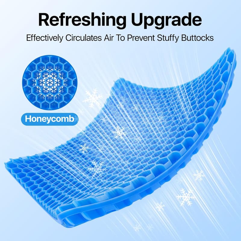 Cooling Gel Seat Cushion – Large Honeycomb Design for Comfort