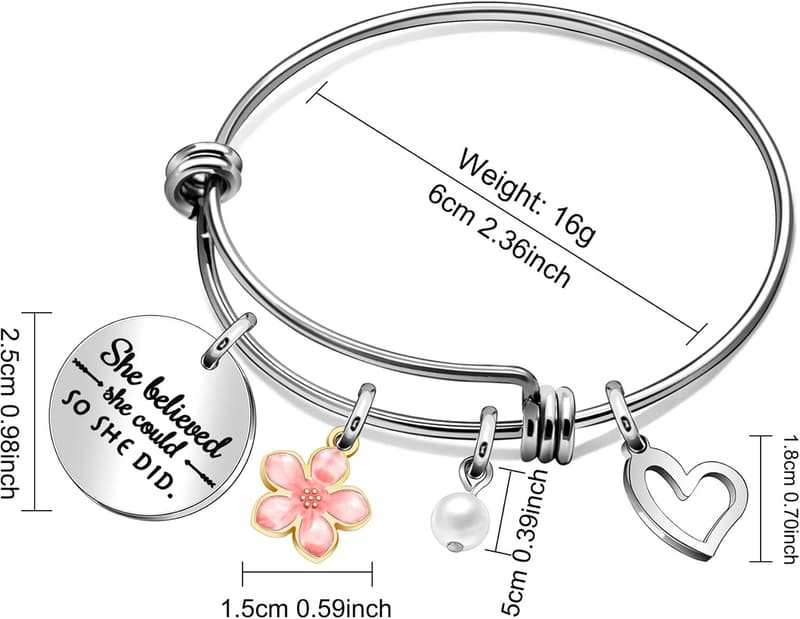 Inspirational Quote Bracelet Gift for Women