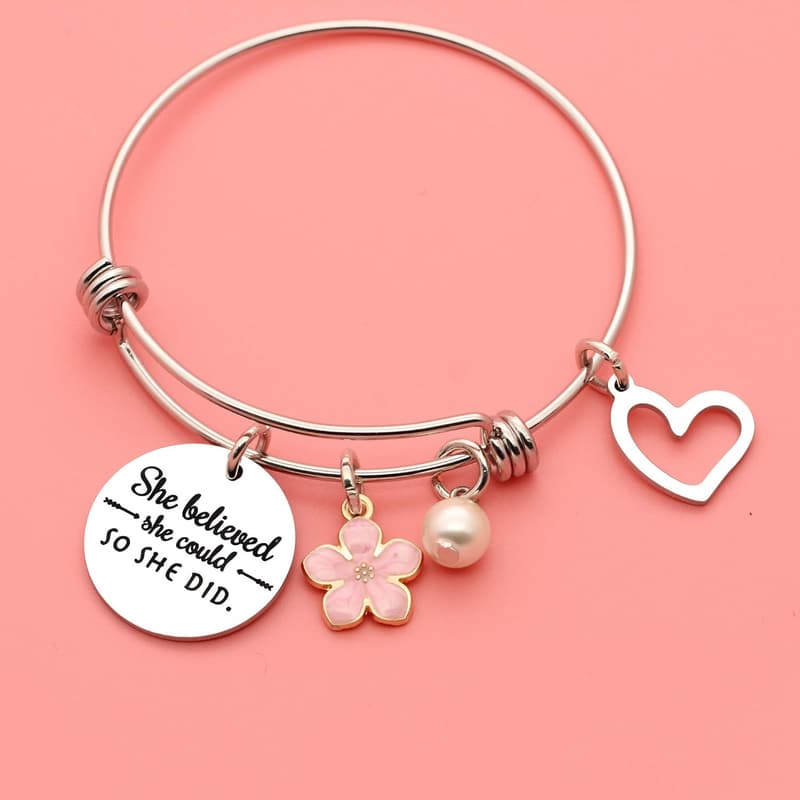 Inspirational Quote Bracelet Gift for Women