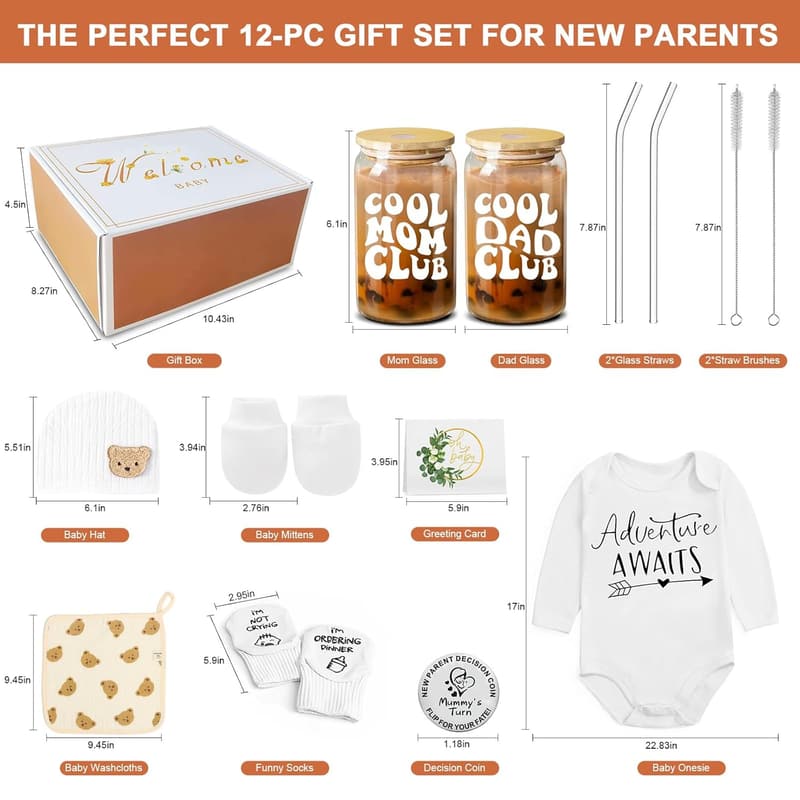 Gender Neutral Newborn Gift Set for Baby Showers & Parents-to-Be
