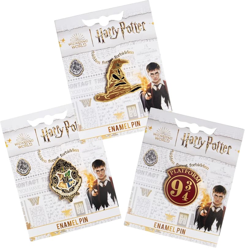 Harry Potter Enamel Pin Set - 3 Collectible Metal Pins