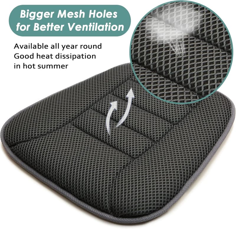 Breathable Car Seat Cushion Pad, Non-Slip 3D Air Mesh