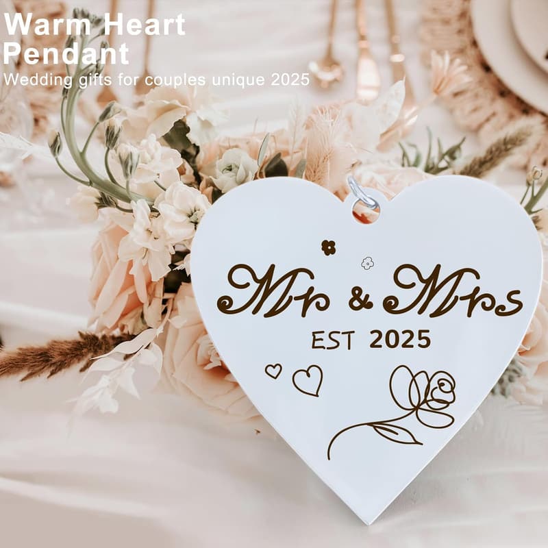 2025 Wedding Gift: Rotating Mr & Mrs Rustic Picture Frame
