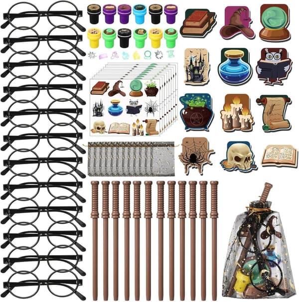 Wizard Party Favors - 144 Pcs Decoration Set for Kids