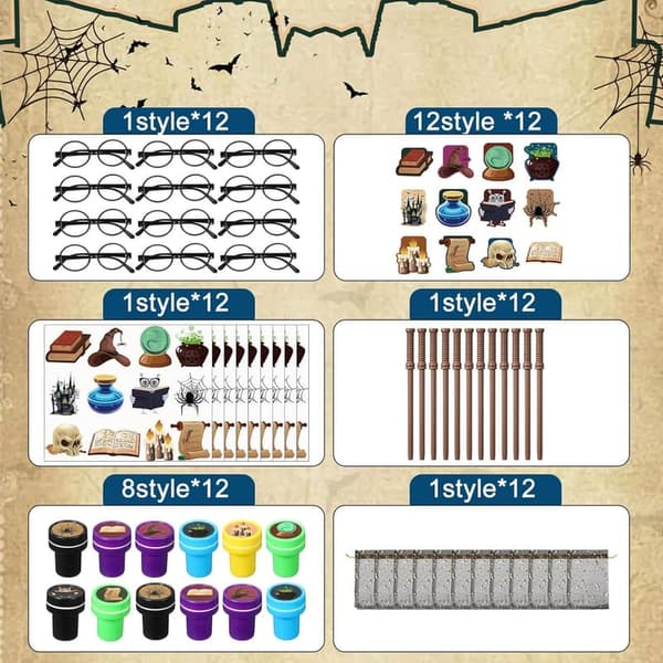 Wizard Party Favors - 144 Pcs Decoration Set for Kids