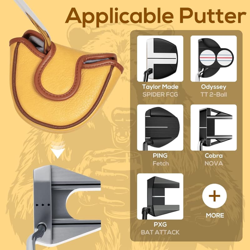 Golf Club Head Covers - Beer Bear Driver & Putter Protector