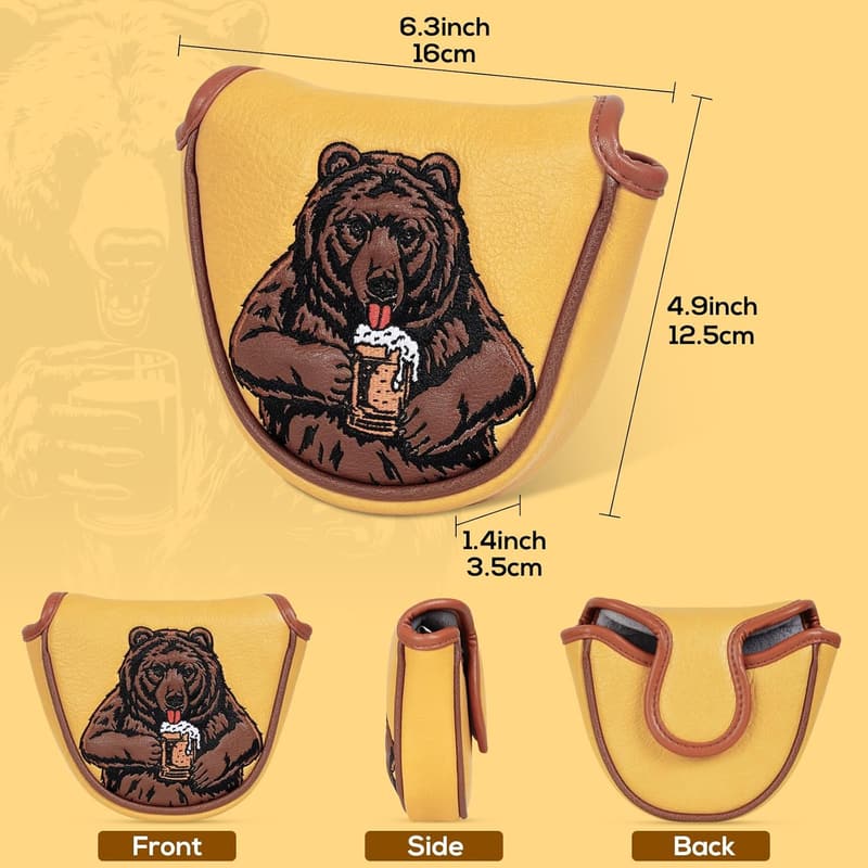 Golf Club Head Covers - Beer Bear Driver & Putter Protector