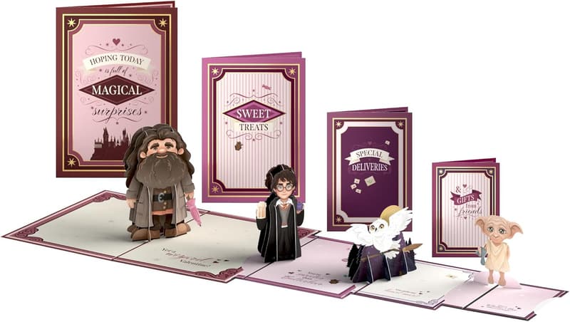 Harry Potter 3D Pop-Up Valentine's Day Card Set - 4 Cards