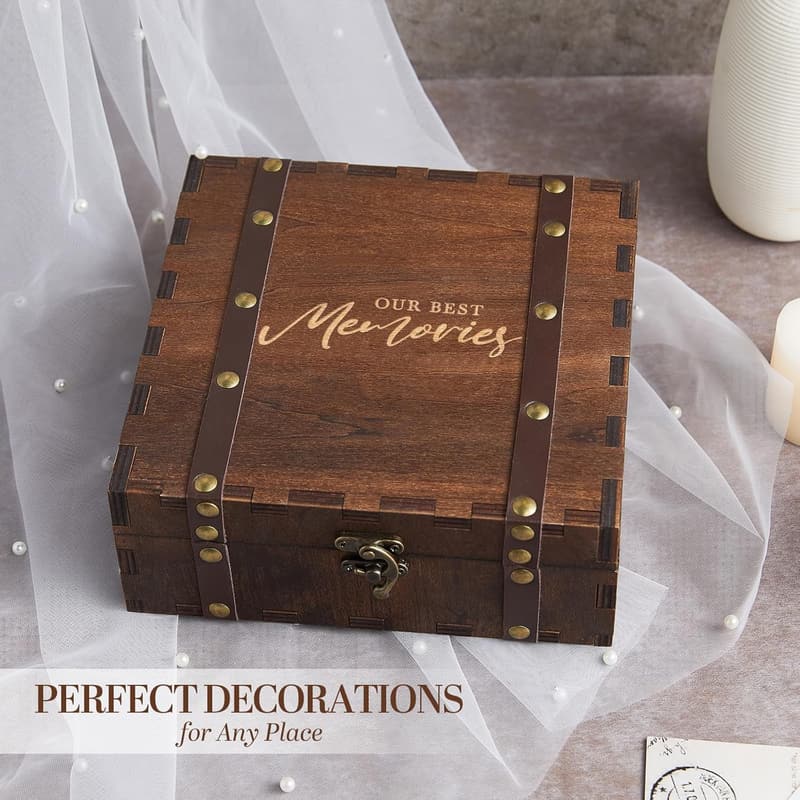 Wedding Keepsake Box for Couples - Memory Box with Lids