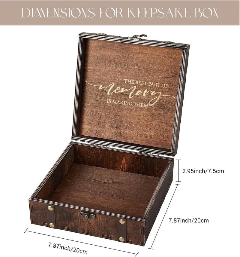 Wedding Keepsake Box for Couples - Memory Box with Lids