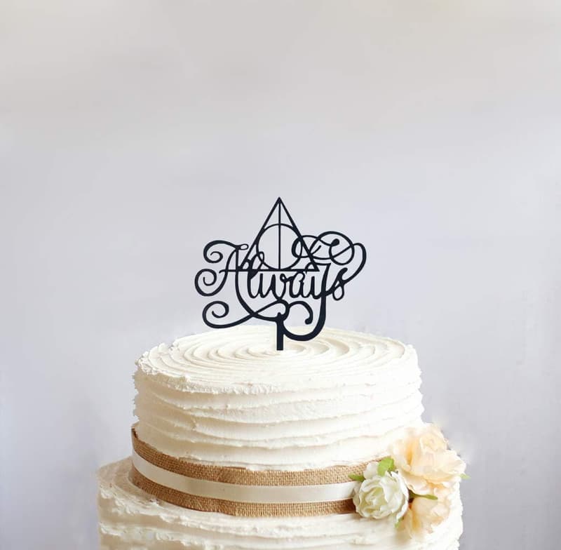 Wedding Anniversary Cake Topper - Black Inspired Decor