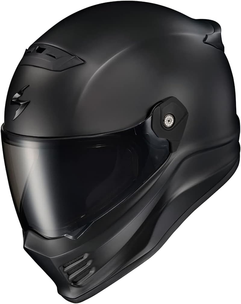 Covert FX Full Face Motorcycle Helmet with Bluetooth Pockets - Matte Black