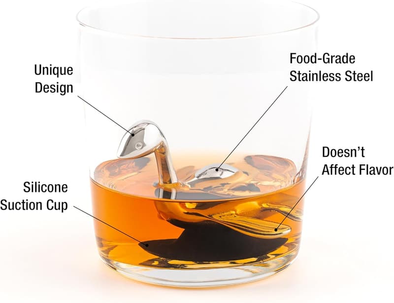 Loch Ness Stainless Steel Whisky Chilling Stone - Reusable Ice Cube