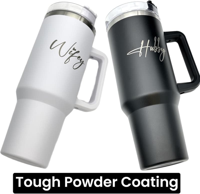 40 oz Engraved Tumbler Set for Couples - Wedding Gift