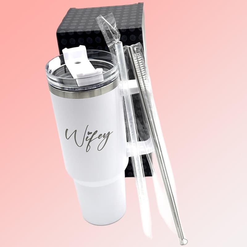 40 oz Engraved Tumbler Set for Couples - Wedding Gift