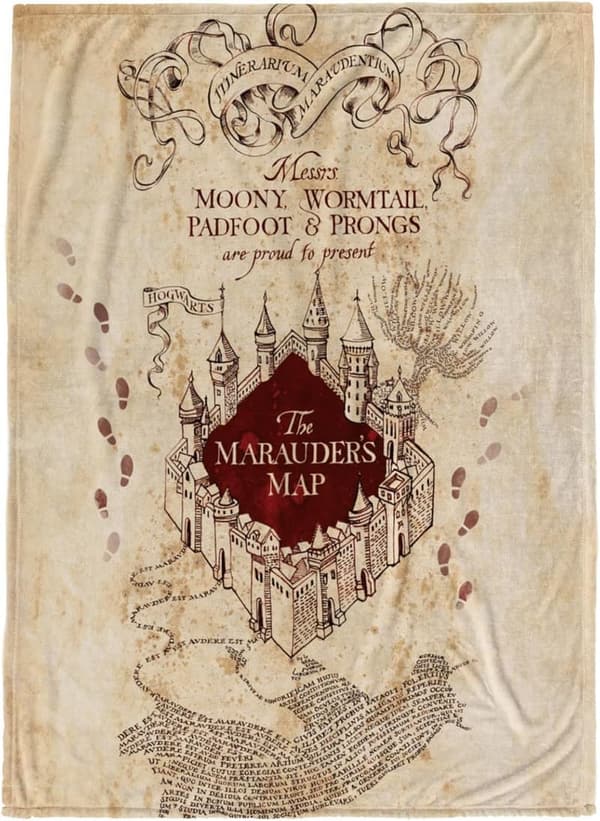 Harry Potter Marauders Map Fleece Throw Blanket - 50x70 inches