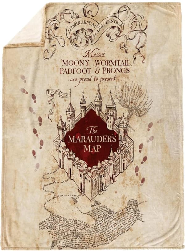 Harry Potter Marauders Map Fleece Throw Blanket - 50x70 inches