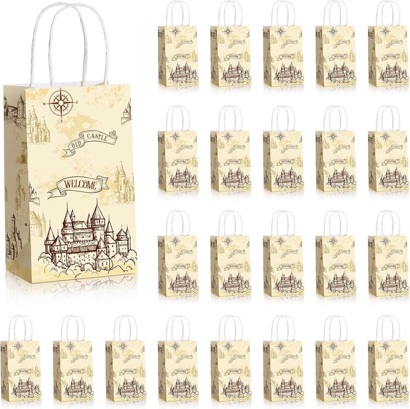 Wizard-Themed 24 Pcs Pumpkin Party Favor Bags for Kids