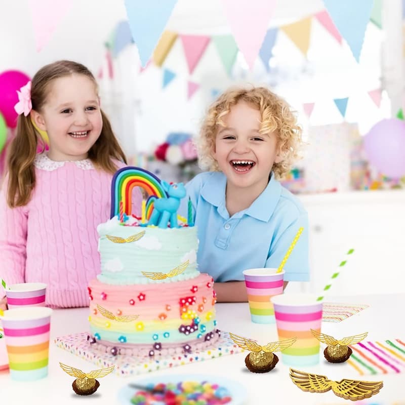 50PCS Wizard Party Wafer Cupcake Toppers for Birthdays