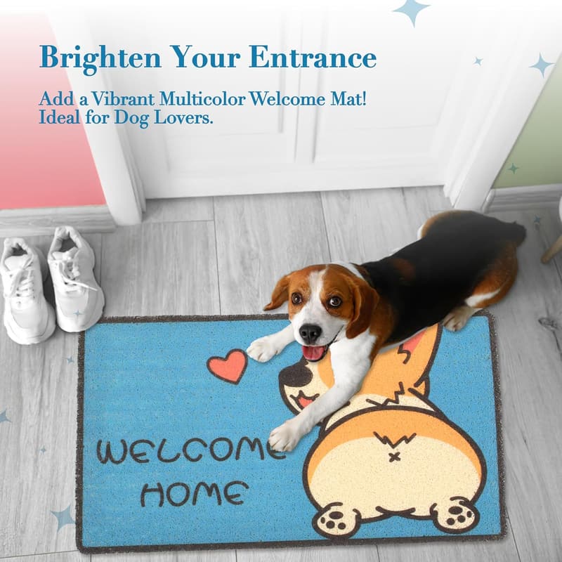 Corgi Design Welcome Mat - Durable Outdoor Doormat for Home