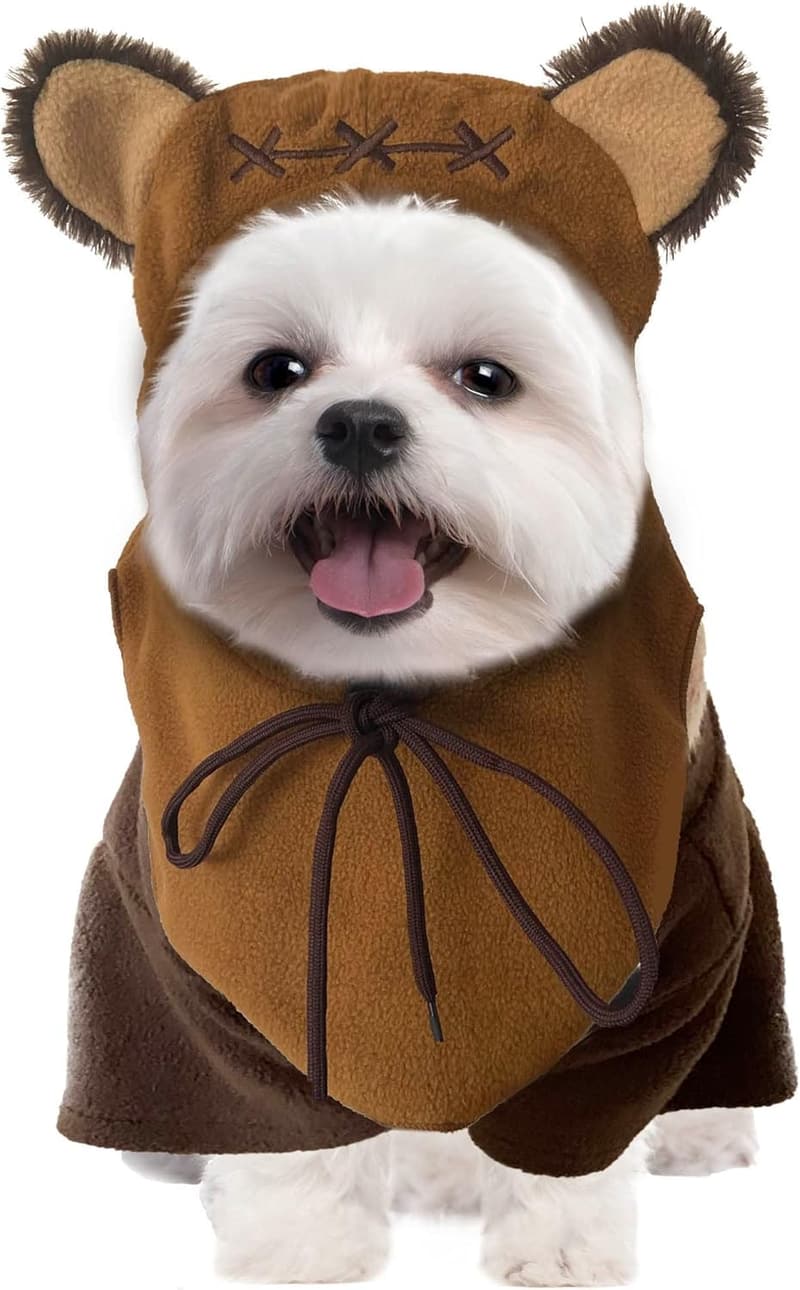 Cute Furry Bear Costume Hat & Sweater for Dogs and Cats