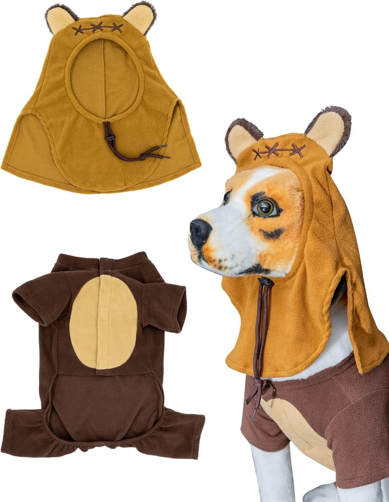 Cute Furry Bear Costume Hat & Sweater for Dogs and Cats