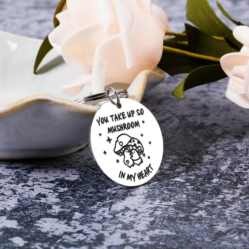 Valentine's Day Mushroom Keychain - Cute Gift for Couples