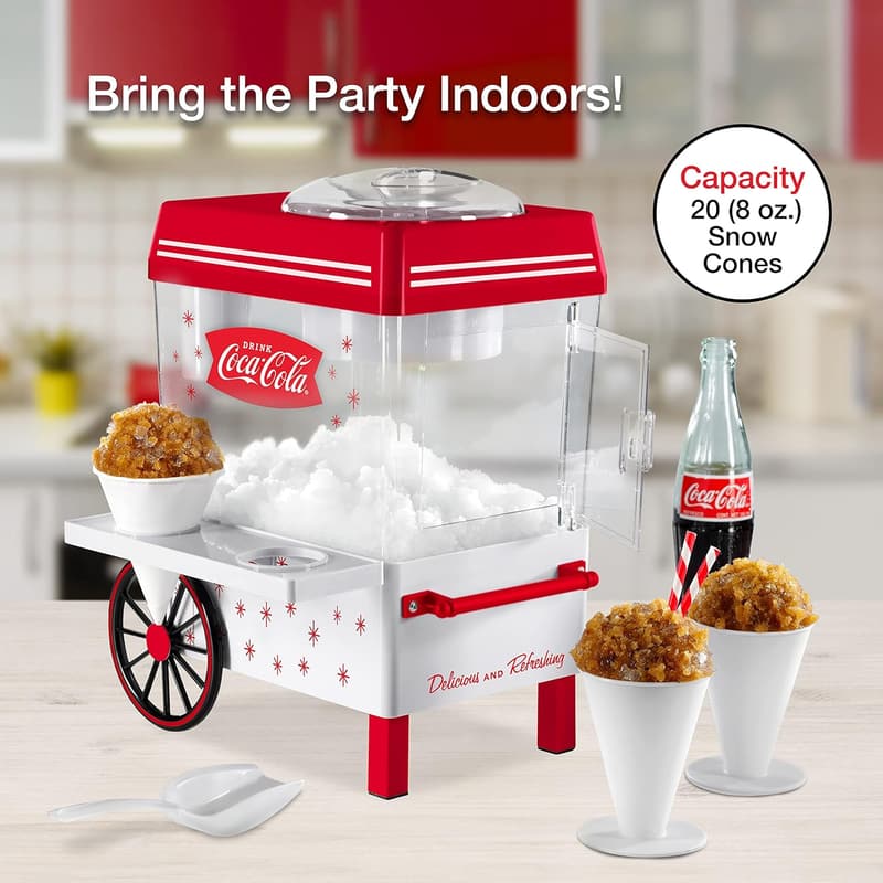 Coca-Cola Retro Snow Cone Machine with 2 Cups & Scoop