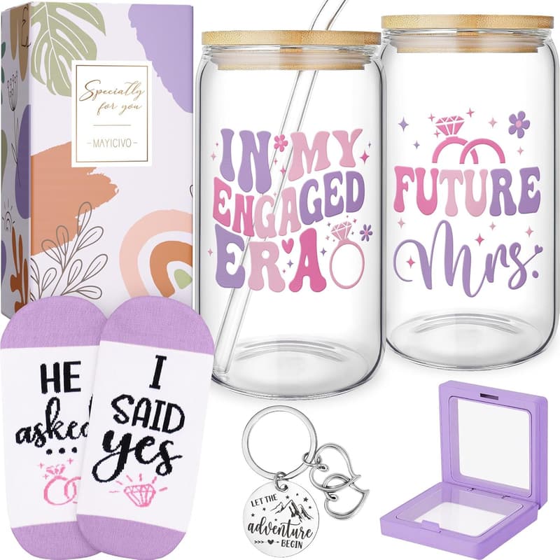 Engagement Gift Basket for Her with 16oz 