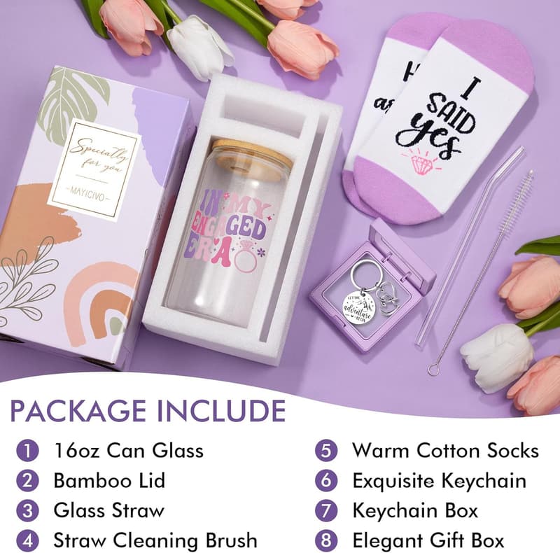 Engagement Gift Basket for Her with 16oz 