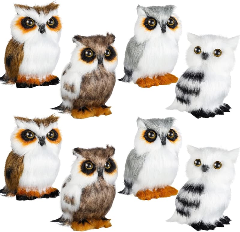 Mini Stuffed Owl Plush Toys - 8 Pieces for Birthdays & Weddings