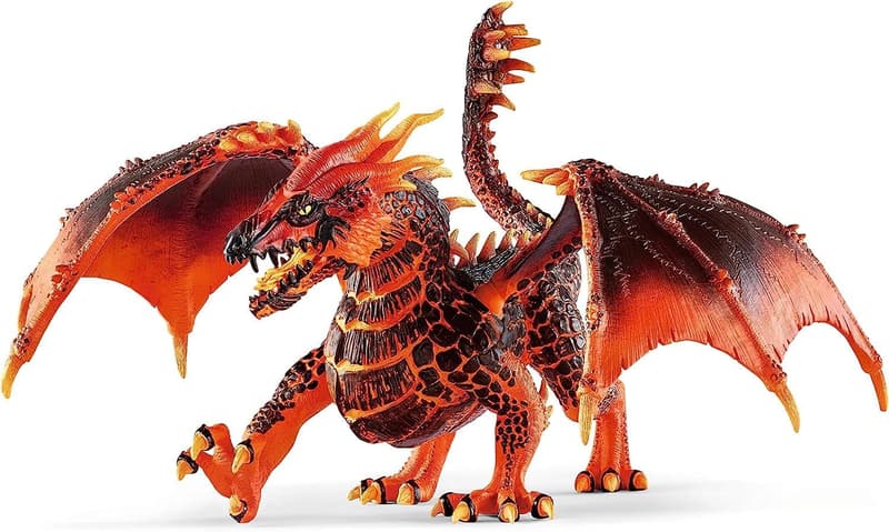 Eldradors Lava Dragon Toy Figurine with Moveable Wings, Ages 7+