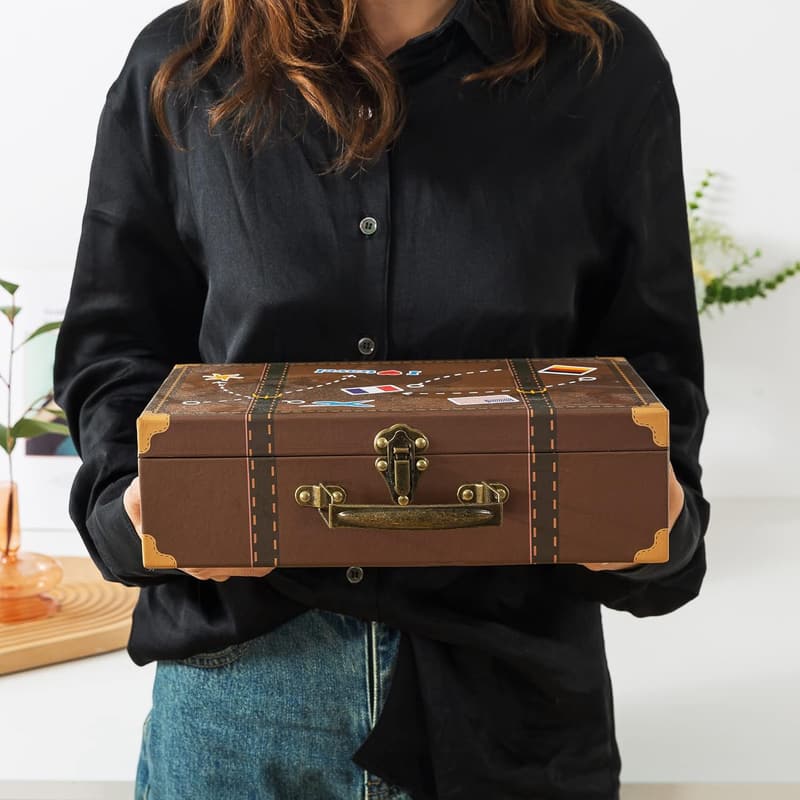 Travel-Style Decorative Suitcase Boxes Set for Events