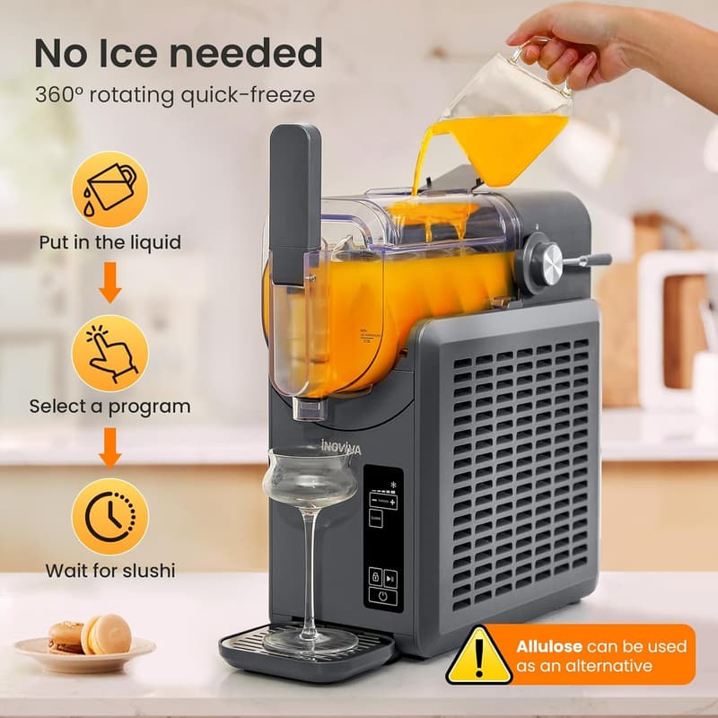INOVIVA 72 oz Slushie Machine with Self-Cleaning & 5 Presets
