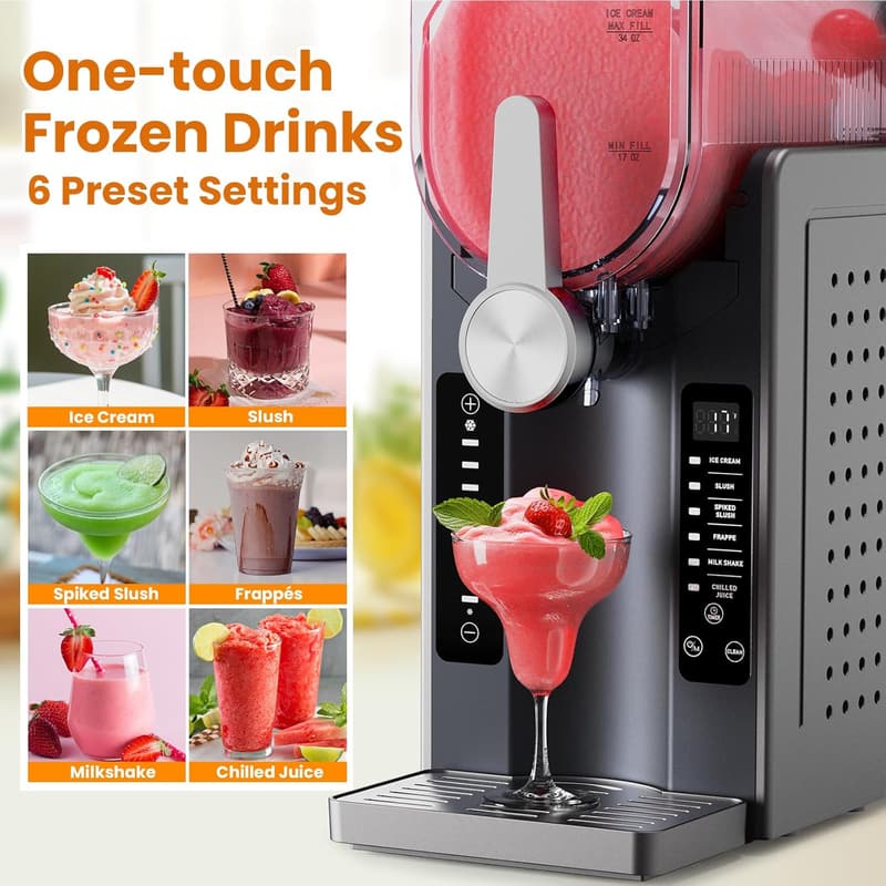 Home Slushie Machine with LED Display & One-Touch Reservation