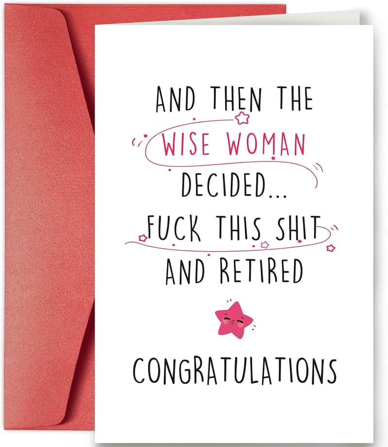 Funny Retirement Card for Women - Humorous Farewell Gift