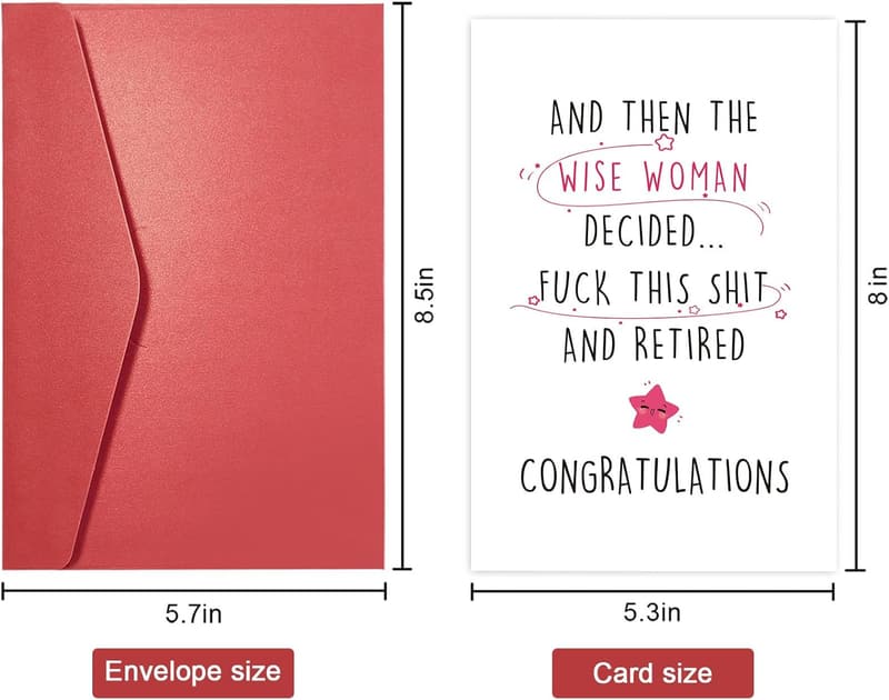 Funny Retirement Card for Women - Humorous Farewell Gift