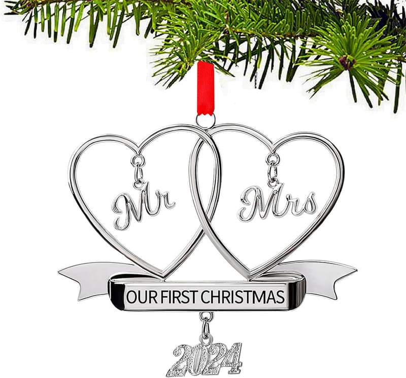 Our First Christmas as Mr & Mrs Ornament 2024 for Couples
