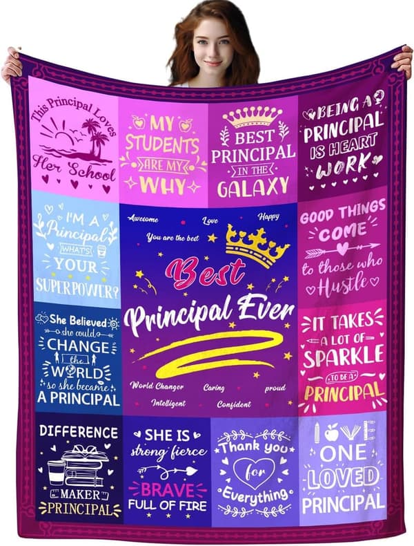 Principal Appreciation Blanket Gift for Retirement or Birthday, 50