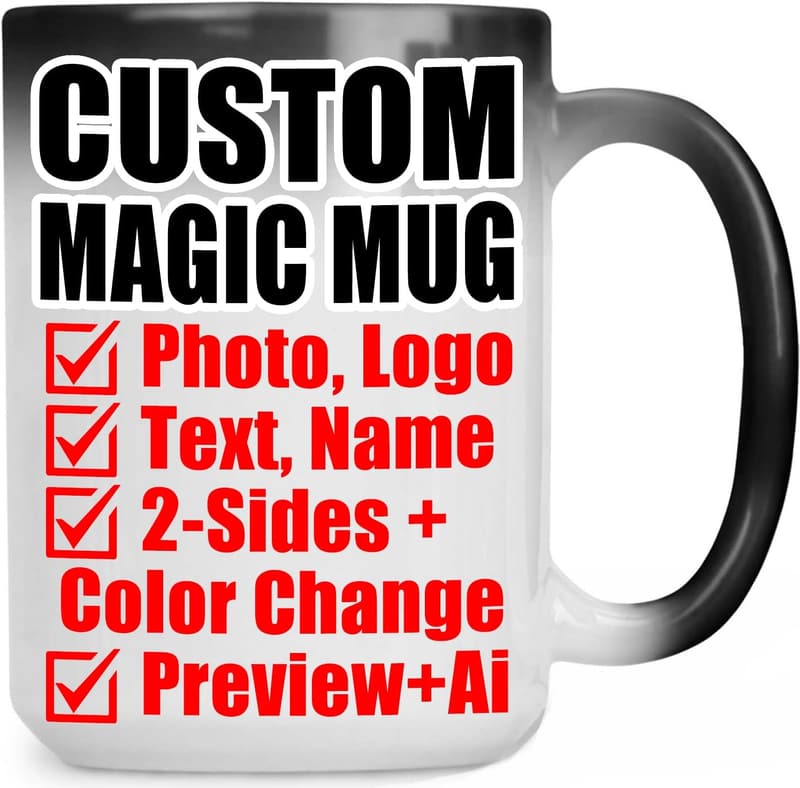 Custom Heat Sensitive Mug - Personalized Magic Coffee Cup 15oz