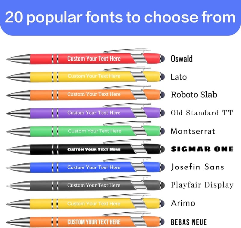 Custom Engraved Metal Pens with Stylus - Great for Events