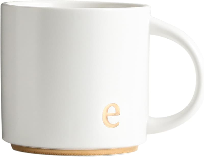 Personalized Monogram Ceramic Mug 15 oz - Gold Initial Coffee Cup