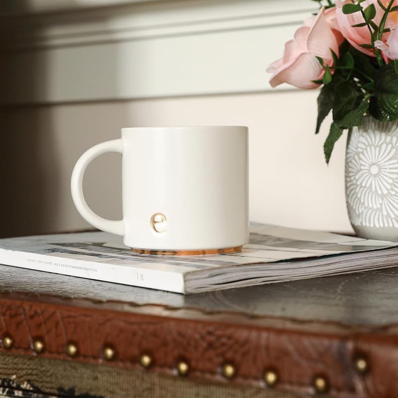 Personalized Monogram Ceramic Mug 15 oz - Gold Initial Coffee Cup
