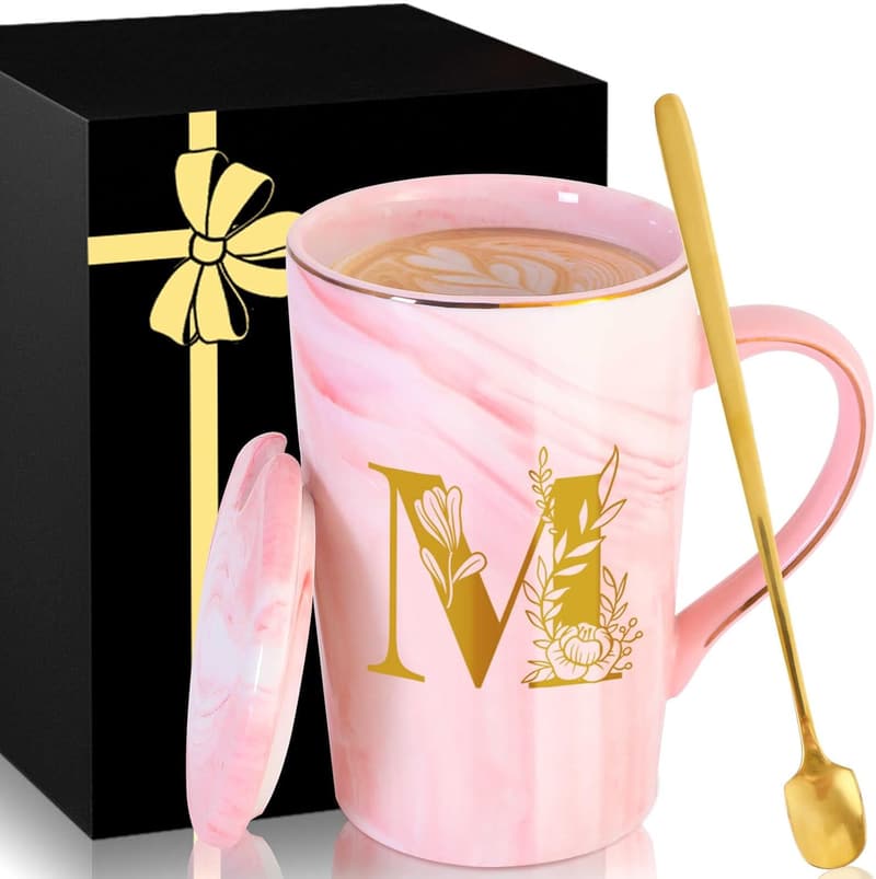 Birthday Gift Personalized Ceramic Coffee Mug with Lid for Her